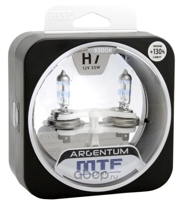 Лампа 12V H7 55W +130 PX26d бокс (2шт.) Argentum MTF MTF купить 1 971 ₽