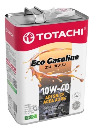 Масло моторное TOTACHI Eco Gasoline 10W-40 полусинтетика 4 л купить 3 151 ₽