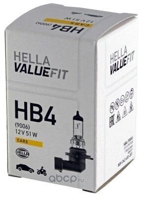 Лампа накаливания VALUEFIT, HB4 12V 51 (55W) P 22d HELLA купить 329 ₽