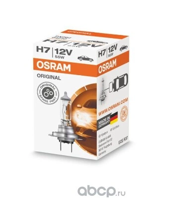 Лампа 12V H7 55W PX26d OSRAM ORIGINAL LINE 1 шт. картон купить 252 ₽